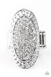 rhinestones,white,wide back,Ka-Pow White Rhinestone Ring