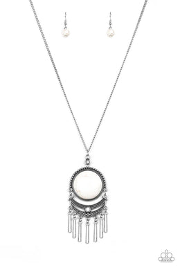 Rural Rustler White Stone Necklace Paparazzi Accessories