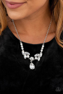 Unrivaled Sparkle White Rhinestone Necklace Vivacious Bombshell Bling, LLC, Jenny and James Davison