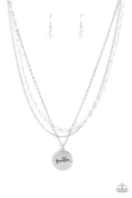 Promoted to Grandma White Necklace Paparazzi Accessories