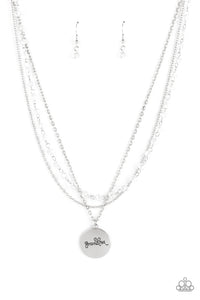 short necklace,white,Promoted to Grandma White Necklace