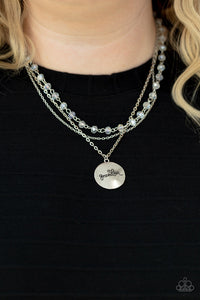 short necklace,white,Promoted to Grandma White Necklace