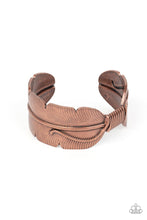 Load image into Gallery viewer, Quill Quencher Copper Feather Cuff Bracelet Paparazzi Accessories