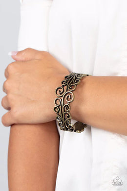 Dressed to Frill Brass Hinge Bracelet Vivacious Bombshell Bling, LLC, Jenny and James Davison