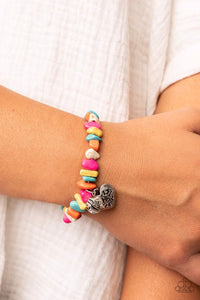crackle stone,hearts,multi,stretchy,Love You to Pieces Multi Stone Stretchy Bracelet