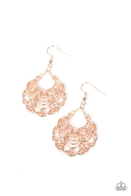 Frilly Finesse Rose Gold Earring Paparazzi Accessories