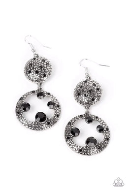 Eastern Entrada Black Rhinestone Earrings Paparazzi Accessories