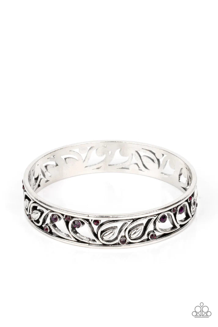 Versailles Villa Purple Rhinestone Bangle Bracelet Paparazzi Accessories