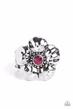 Load image into Gallery viewer, Bloom Bloom Pow Pink Rhinestone Floral Ring Paparazzi Accessories