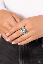Load image into Gallery viewer, Prismatically Pronged Blue Rhinestone Ring Paparazzi Accessories