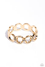 Load image into Gallery viewer, Chic Collection Gold Rhinestone Hinge Bracelet Paparazzi Accessories