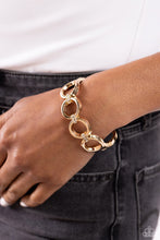 Load image into Gallery viewer, Chic Collection Gold Rhinestone Hinge Bracelet Paparazzi Accessories