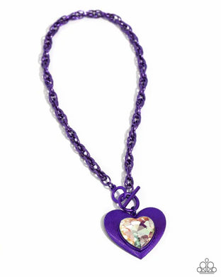 Modern Matchup Purple Heart Toggle Necklace Paparazzi Accessories