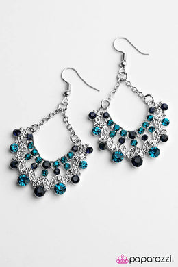 Hey Glitter Glitter Blue Rhinestone Earrings Paparazzi Accessories