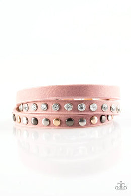 Catwalk Casual Pink Leather Wrap Bracelet Paparazzi Accessories
