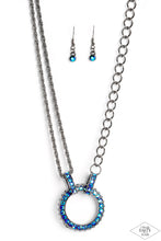 Load image into Gallery viewer, Razzle Dazzle Blue Rhinestone Necklace Paparazzi Accessories