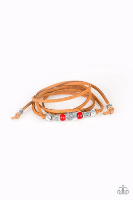 Clear A Path Red Leather Wrap Bracelet Paparazzi Accessories