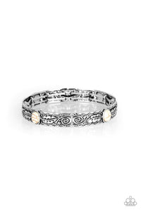 crackle stone,stretchy,white,Wild West Story White Stone Stretchy Bracelet