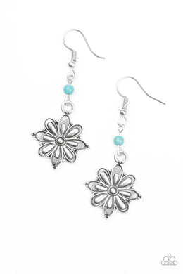 Cactus Blossom Blue Floral Earring Paparazzi Accessories