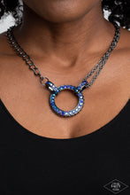 Load image into Gallery viewer, Razzle Dazzle Blue Rhinestone Necklace Paparazzi Accessories