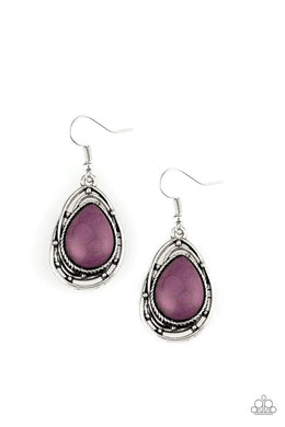Abstract Anthropology Purple Stone Earring Paparazzi Accessories