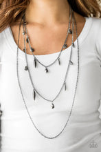 Load image into Gallery viewer, Bravo Bravado Black Gunmetal Necklace Paparazzi Accessories