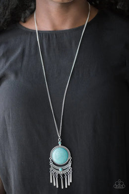 Rural Rustler Blue Turquoise Stone Necklace Paparazzi Accessories