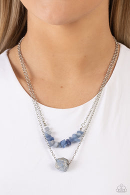 Chiseled Caliber Blue Stone Necklace Paparazzi Accessories