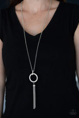 Straight To The Top White Rhinestone Necklace