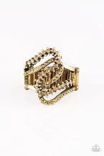 Load image into Gallery viewer, Making Waves Brass Rhinestone Ring Paparazzi Accessories