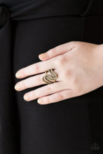 Load image into Gallery viewer, Making Waves Brass Rhinestone Ring Paparazzi Accessories