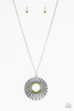 Load image into Gallery viewer, Chicly Centered Green Rhinestone Necklace Paparazzi Accessories