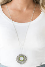 Load image into Gallery viewer, Chicly Centered Green Rhinestone Necklace Paparazzi Accessories