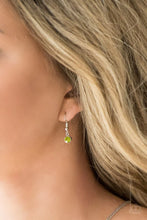 Load image into Gallery viewer, Chicly Centered Green Rhinestone Necklace Paparazzi Accessories