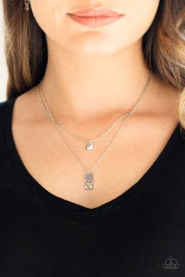 Not Your Damsel Silver Heart Necklace Paparazzi Accessories