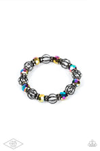 Load image into Gallery viewer, Metro Squad Multi Stretchy Gunmetal Oil Spill Stretchy Bracelet Paparazzi Accessories