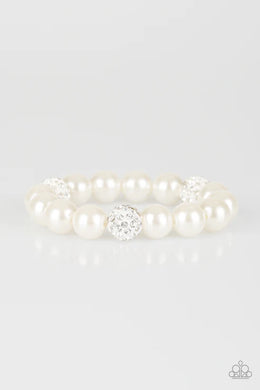 Cake Walk White Pearl Stretchy Bracelet Paparazzi Accessories