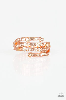 Casino Cache Copper Rhinestone Ring Paparazzi Accessories