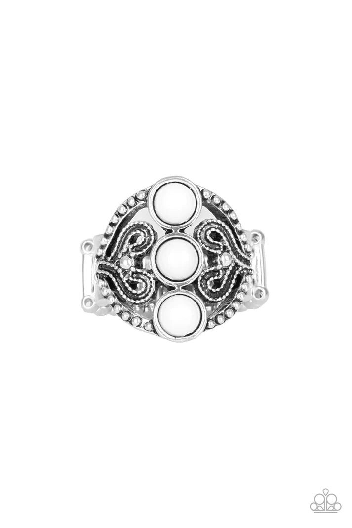 Triple Whammy White Ring Paparazzi Accessories