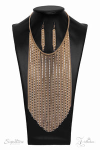 2019 Zi,gold,long necklace,rhinestones,The Ramee Zi Collection Necklace