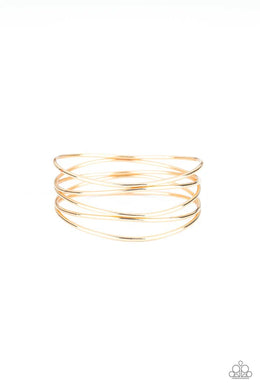 Showstopping Sheen Gold Bangle Bracelet Paparazzi Accessories