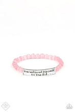 Load image into Gallery viewer, So She Did Pink Cat&#39;s Eye Stretchy Bracelet Paparazzi Accessories