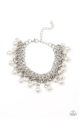 Duchess Diva White Pearl Heart Bracelet Paparazzi Accessories