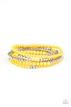 Load image into Gallery viewer, Stacked Showcase Yellow Stretchy Bracelet Paparazzi Accessories