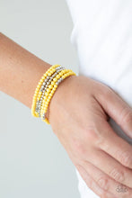 Load image into Gallery viewer, Stacked Showcase Yellow Stretchy Bracelet Paparazzi Accessories