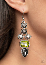 Load image into Gallery viewer, Look At Me Glow Green Rhinestone Earrings Paparazzi Accessories
