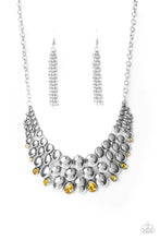 Load image into Gallery viewer, Powerhouse Party Yellow Rhinestone Necklace Paparazzi Accessories