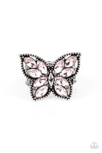 Load image into Gallery viewer, Fluttering Fashionista Pink Rhinestone Butterfly Ring Paparazzi Accessories