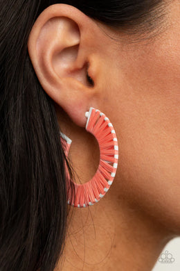 Everybody Conga Orange Hoop Earrings Paparazzi Accessories
