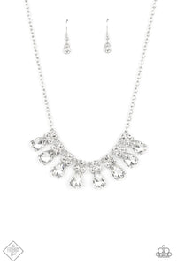 fashion fix,rhinestones,short necklace,white,Sparkly Ever After White Rhinestone Necklace